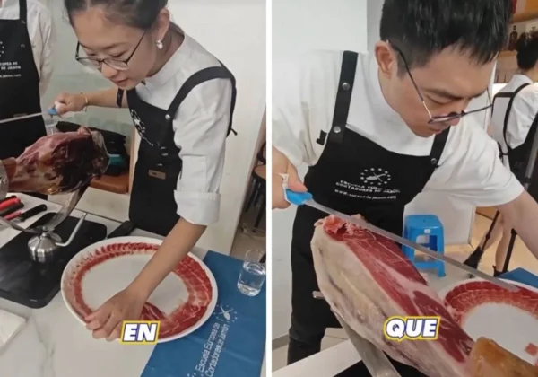 Cortadores de jamón ibérico de bellota en China